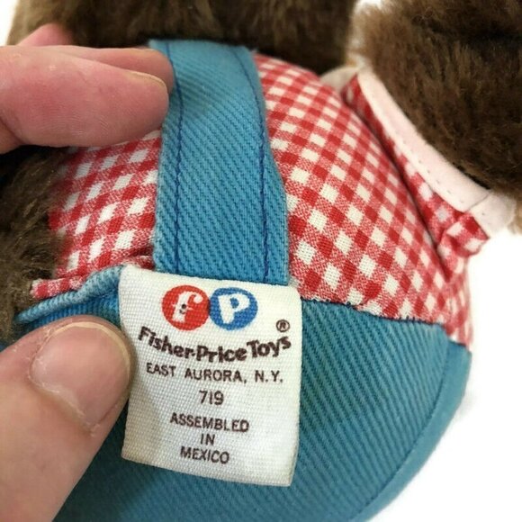 Vintage Fisher Price Stuffed Teddy Bear Cuddly Cub #719 Roly Poly with Chime - Picture 8 of 9